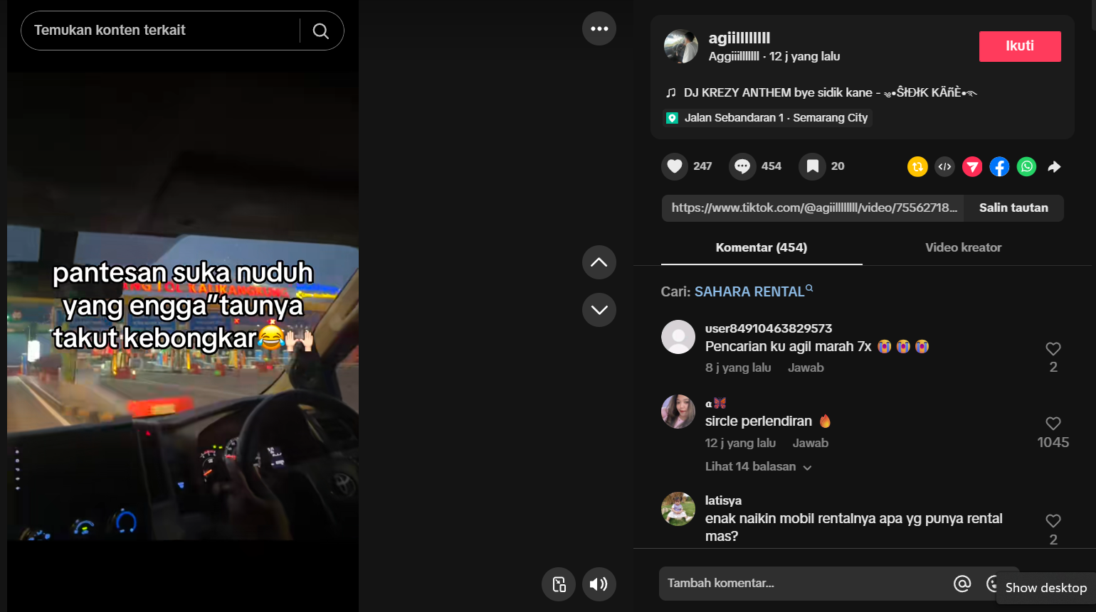 postingan Agil setelah podcast Denny Sumargo